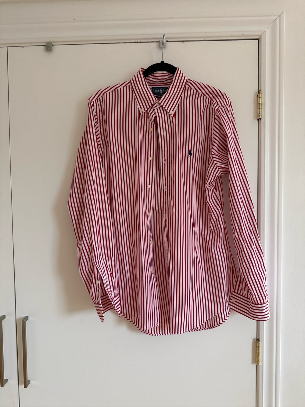 Ralph Lauren Red & White Striped Button-Down Shirt